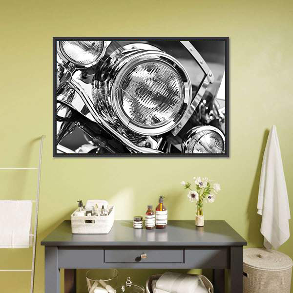 Motorcycle Headlights Canvas Wall Art