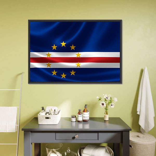 Flag Of Cape Verde Canvas Wall Art-5 Horizontal-Gallery Wrap-22" x 12"-Tiaracle