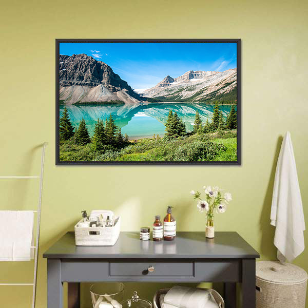 Bow Lake Canvas Wall Art-5 Horizontal-Gallery Wrap-22" x 12"-Tiaracle