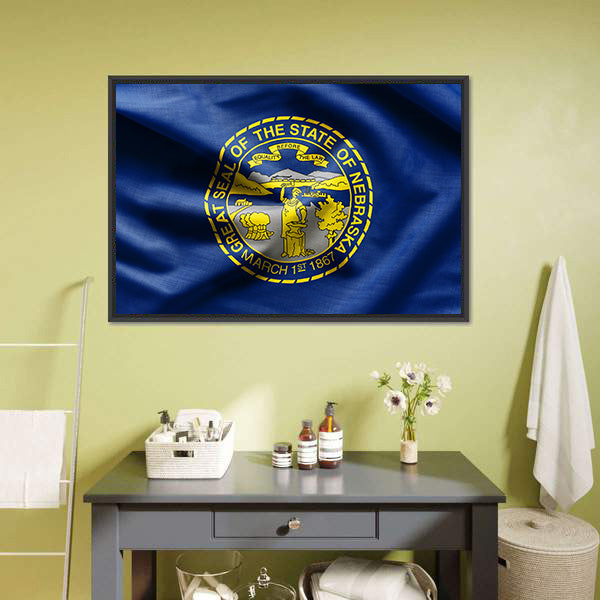 Nebraska Flag Canvas Wall Art-3 Horizontal-Gallery Wrap-25" x 16"-Tiaracle