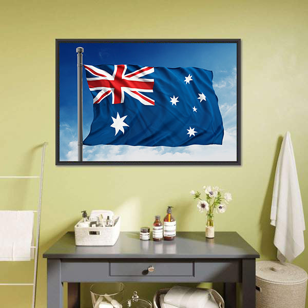 Flag Of Australia Canvas Wall Art-5 Horizontal-Gallery Wrap-22" x 12"-Tiaracle
