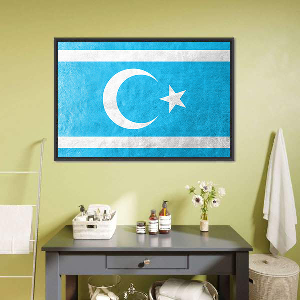 Flag Of Iraqi Turkmen Canvas Wall Art-5 Horizontal-Gallery Wrap-22" x 12"-Tiaracle