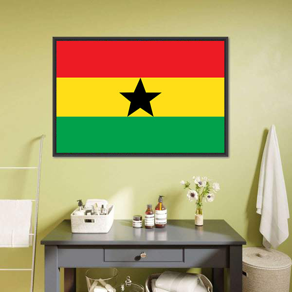 Flag Of Ghana Canvas Wall Art-5 Horizontal-Gallery Wrap-22" x 12"-Tiaracle