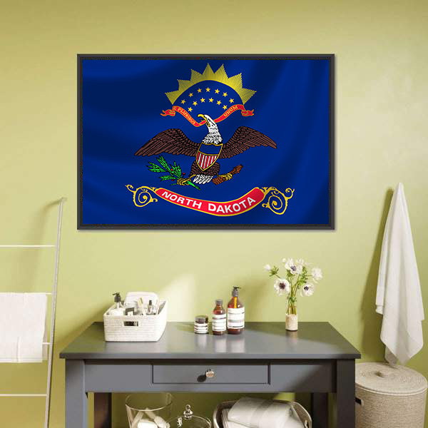 North Dakota Flag Canvas Wall Art-5 Horizontal-Gallery Wrap-22" x 12"-Tiaracle