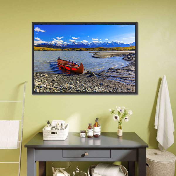 Glacial Lake Of Davidson Canvas Wall Art-5 Horizontal-Gallery Wrap-22" x 12"-Tiaracle