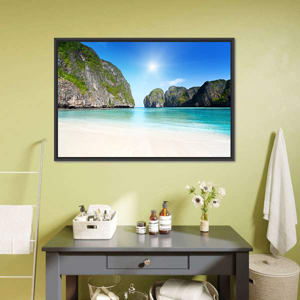 Morning In Maya Bay Canvas Wall Art-3 Horizontal-Gallery Wrap-25" x 16"-Tiaracle