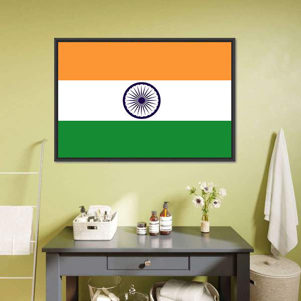 Flag Of India Canvas Wall Art-5 Horizontal-Gallery Wrap-22" x 12"-Tiaracle