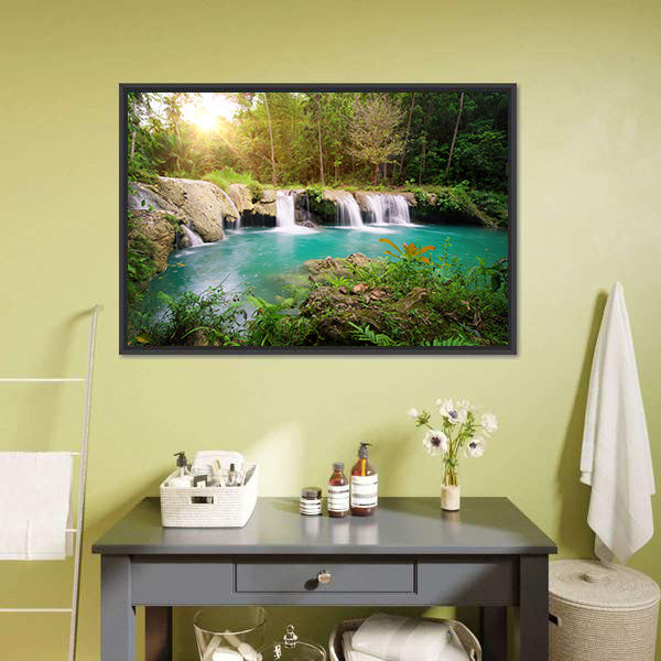 Deep Forest Waterfall Philippines Canvas Wall Art-5 Horizontal-Gallery Wrap-22" x 12"-Tiaracle
