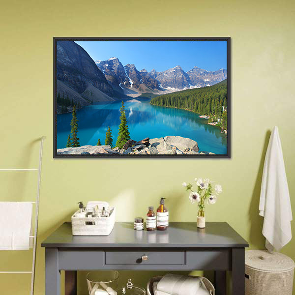 Moraine Lake In Canadian Rockies Canvas Wall Art