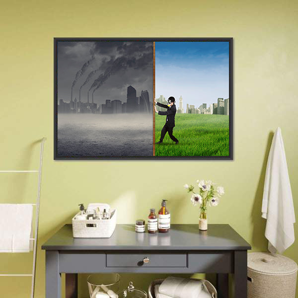 Environment Change Concept Canvas Wall Art-3 Horizontal-Gallery Wrap-25" x 16"-Tiaracle