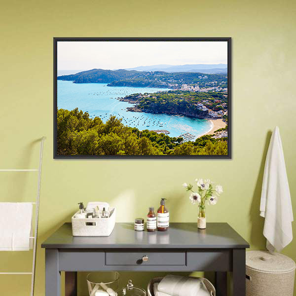 Costa Brava Calella Aerial View Canvas Wall Art-5 Horizontal-Gallery Wrap-22" x 12"-Tiaracle