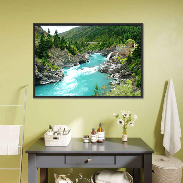 Kawarau River and Forest Canvas Wall Art