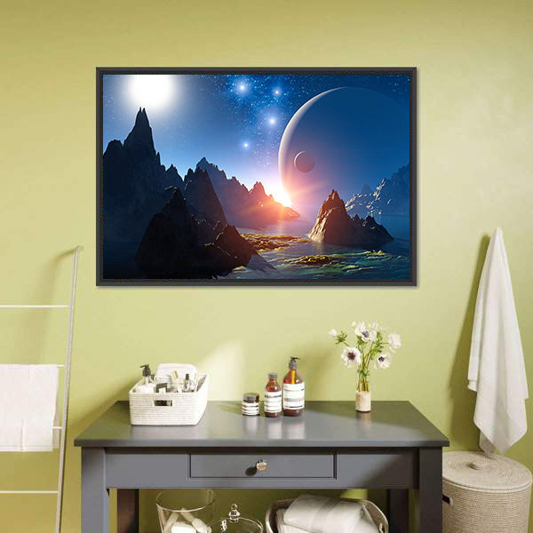 3D Fantasy Landscape Canvas Wall Art-3 Horizontal-Gallery Wrap-25" x 16"-Tiaracle