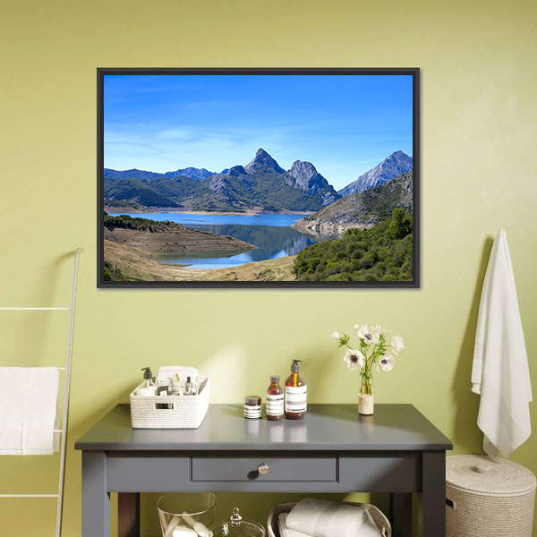 Mountain Landscape With Small Lake In Spain Canvas Wall Art-5 Horizontal-Gallery Wrap-22" x 12"-Tiaracle