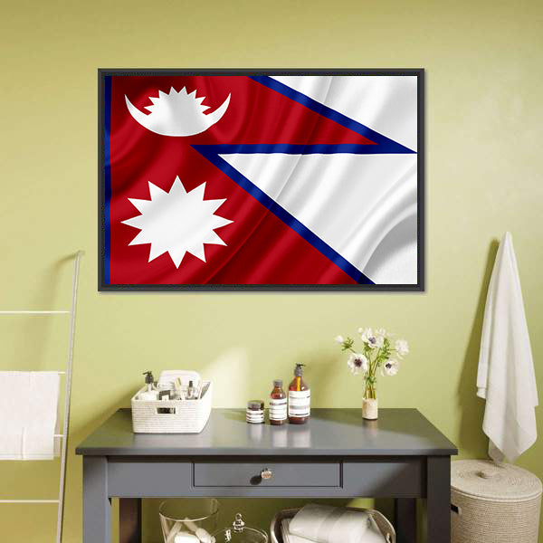Waving Nepal Flag Canvas Wall Art