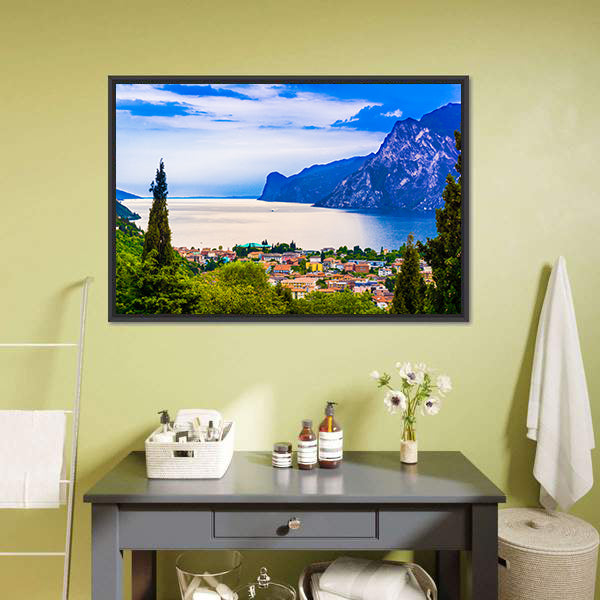 Lago Di Garda Lakeside Town Canvas Wall Art