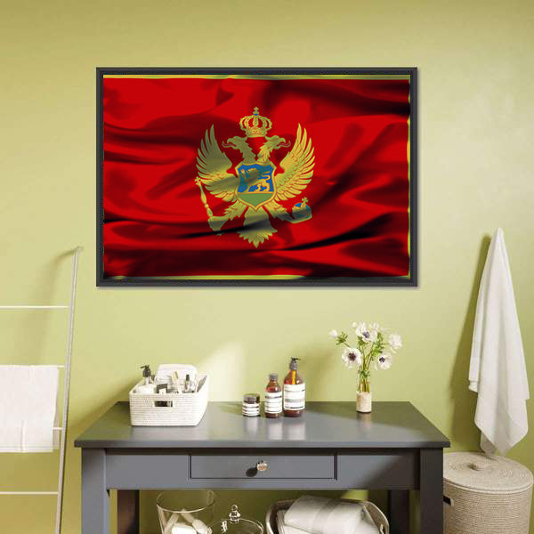 Montenegrin Flag Canvas Wall Art-5 Horizontal-Gallery Wrap-22" x 12"-Tiaracle