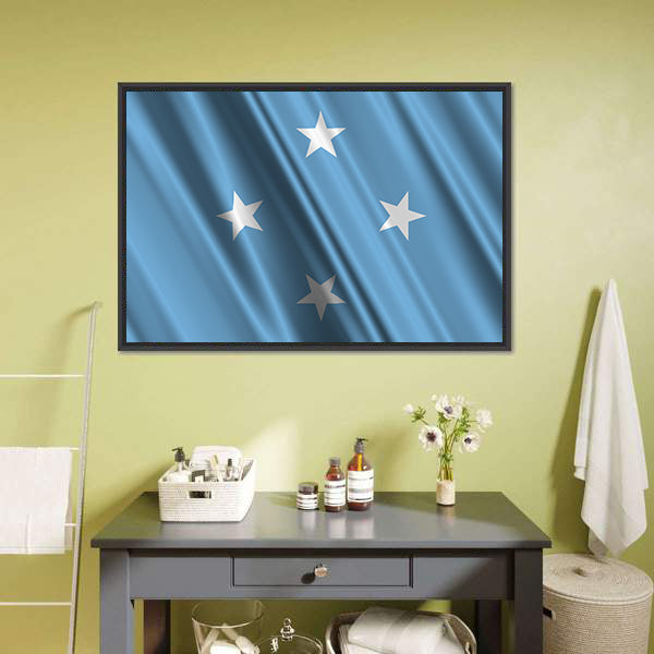 Micronesia Flag Canvas Wall Art-5 Horizontal-Gallery Wrap-22" x 12"-Tiaracle