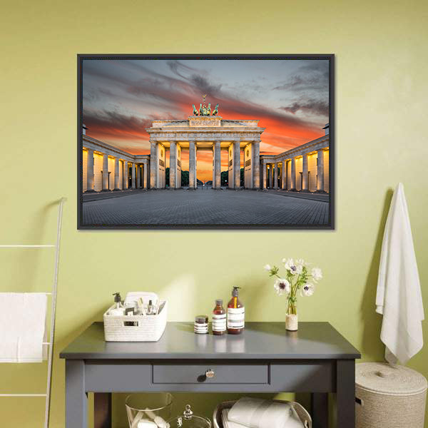 Famous Brandenburg Gate Canvas Wall Art-5 Horizontal-Gallery Wrap-22" x 12"-Tiaracle