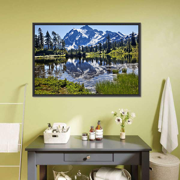 Mount Shuksan Canvas Wall Art-5 Horizontal-Gallery Wrap-22" x 12"-Tiaracle