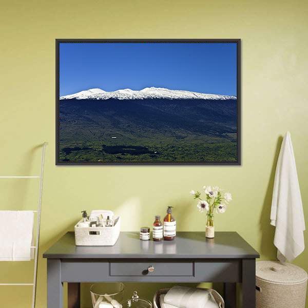 Mauna Kea Covered In Snow Canvas Wall Art