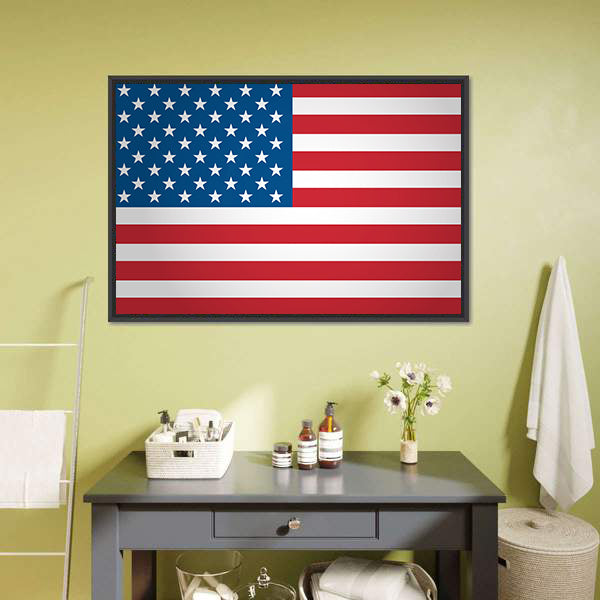 American Flag Canvas Wall Art-5 Horizontal-Gallery Wrap-22" x 12"-Tiaracle