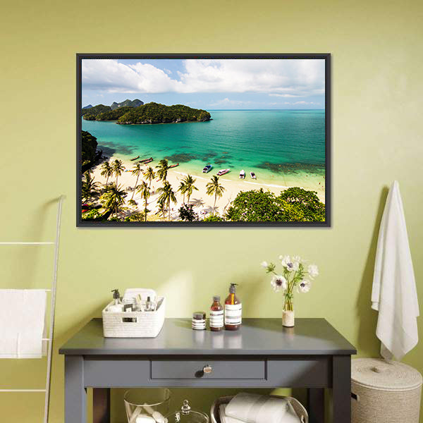 Islands In The Sea And Beach Thailand Canvas Wall Art-5 Horizontal-Gallery Wrap-22" x 12"-Tiaracle