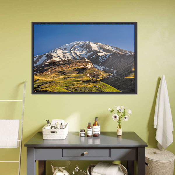 Majestic Snow-capped Volcano Peak Canvas Wall Art