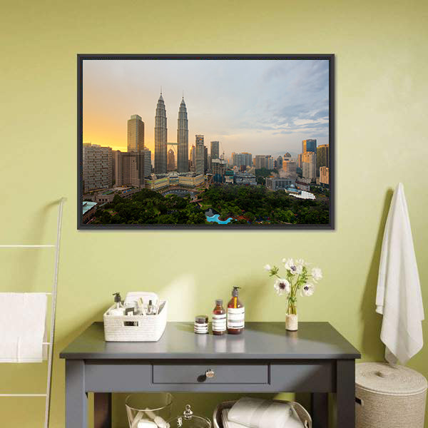Kuala Lumpur City Skyline Canvas Wall Art-5 Horizontal-Gallery Wrap-22" x 12"-Tiaracle