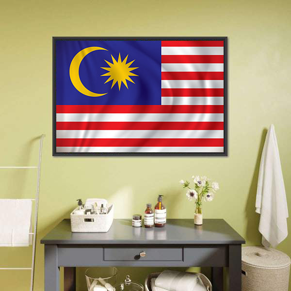 Flag Of The Malaysia Canvas Wall Art-5 Horizontal-Gallery Wrap-22" x 12"-Tiaracle