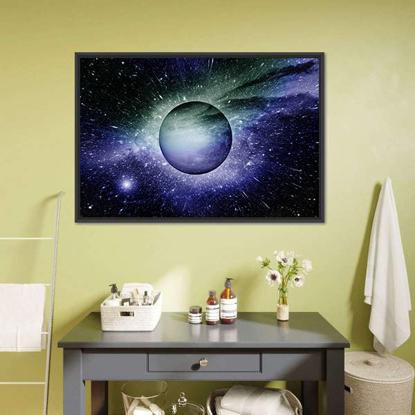 Nebula Planet And Star Dust Canvas Wall Art-5 Horizontal-Gallery Wrap-22" x 12"-Tiaracle