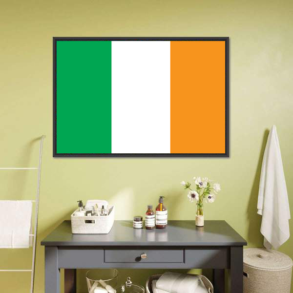 Ireland Flag Canvas Wall Art-5 Horizontal-Gallery Wrap-22" x 12"-Tiaracle