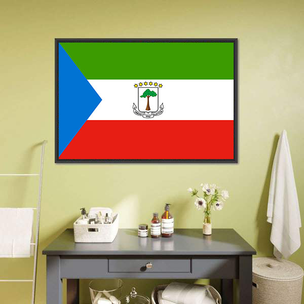 Guinean National Official Flag Canvas Wall Art-5 Horizontal-Gallery Wrap-22" x 12"-Tiaracle