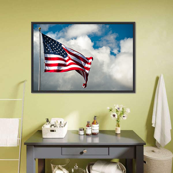 American Flag Canvas Wall Art-5 Horizontal-Gallery Wrap-22" x 12"-Tiaracle