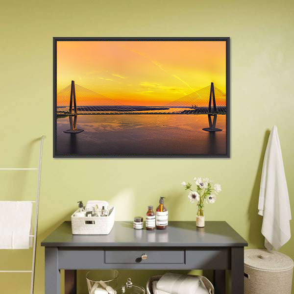 Charleston Bridge at Sunset Canvas Wall Art