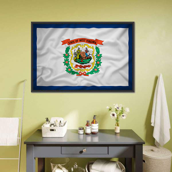 Flag Of West Virginia Canvas Wall Art-3 Horizontal-Gallery Wrap-25" x 16"-Tiaracle