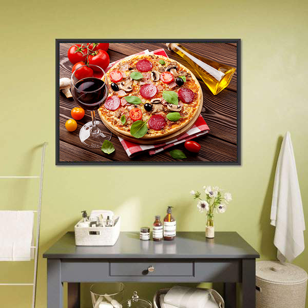 Italian Pizza Canvas Wall Art-5 Horizontal-Gallery Wrap-22" x 12"-Tiaracle