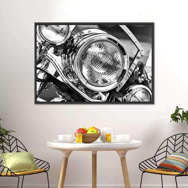 Motorcycle Headlights Canvas Wall Art
