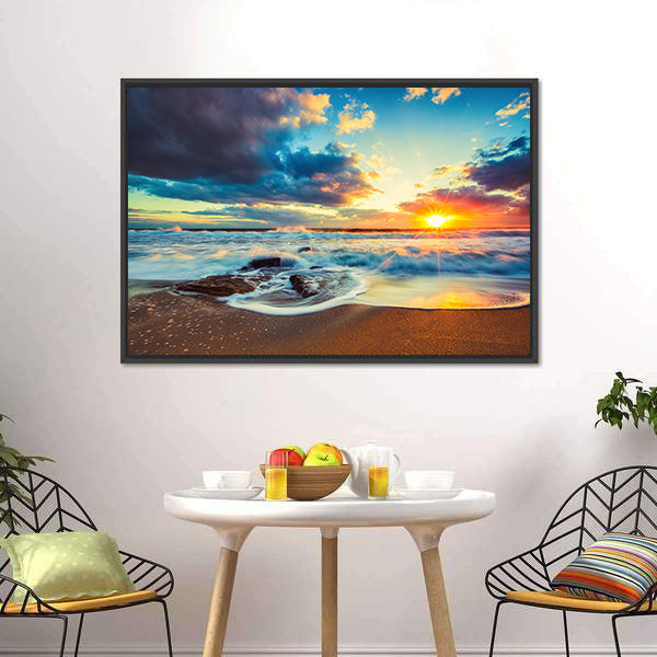 Cloudscape Over The Sea Canvas Wall Art-5 Horizontal-Gallery Wrap-22" x 12"-Tiaracle