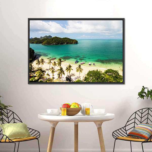 Islands In The Sea And Beach Thailand Canvas Wall Art-5 Horizontal-Gallery Wrap-22" x 12"-Tiaracle