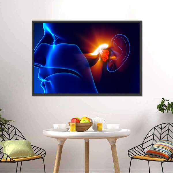 Human Ear Pain Illustration Canvas Wall Art