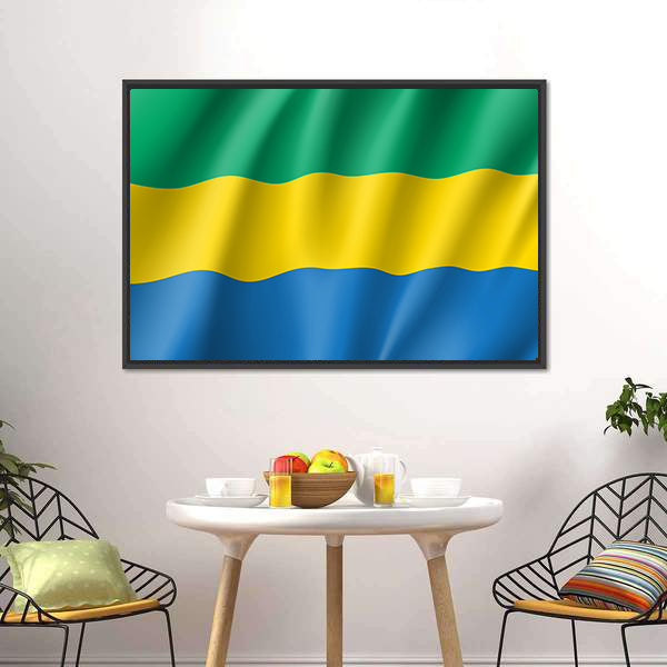 Gabon Flag Canvas Wall Art-5 Horizontal-Gallery Wrap-22" x 12"-Tiaracle