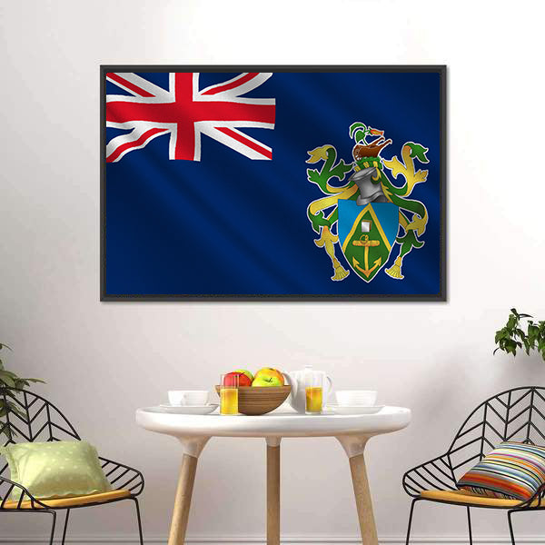 Flag Of Pitcairn Islands Canvas Wall Art-5 Horizontal-Gallery Wrap-22" x 12"-Tiaracle