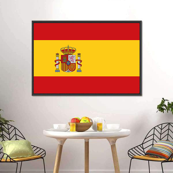 Flag Of Spain Canvas Wall Art-5 Horizontal-Gallery Wrap-22" x 12"-Tiaracle