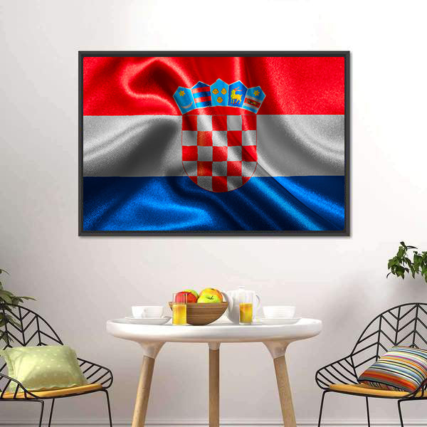 Croatian Wavy Flag Canvas Wall Art-5 Horizontal-Gallery Wrap-22" x 12"-Tiaracle