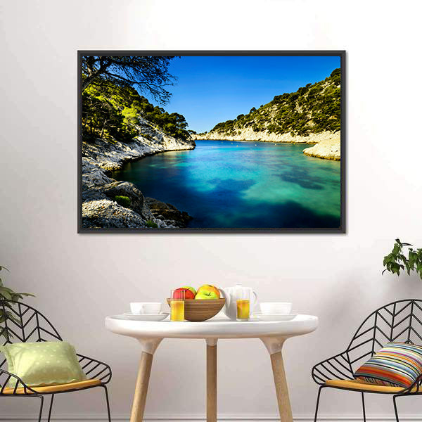Calanques Of Port Pin In Cassis In France Canvas Wall Art-5 Horizontal-Gallery Wrap-22" x 12"-Tiaracle