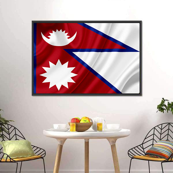 Waving Nepal Flag Canvas Wall Art