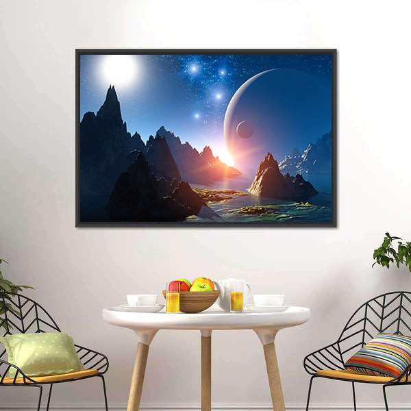 3D Fantasy Landscape Canvas Wall Art-3 Horizontal-Gallery Wrap-25" x 16"-Tiaracle