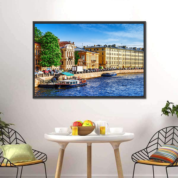 Fontanka Canal In Saint Petersburg Canvas Wall Art-3 Horizontal-Gallery Wrap-25" x 16"-Tiaracle