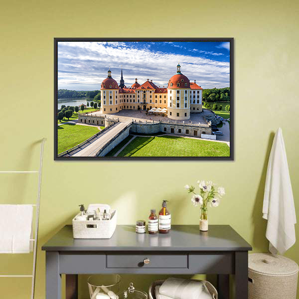 Moritzburg Castle in Saxony with Bridge Canvas Wall Art